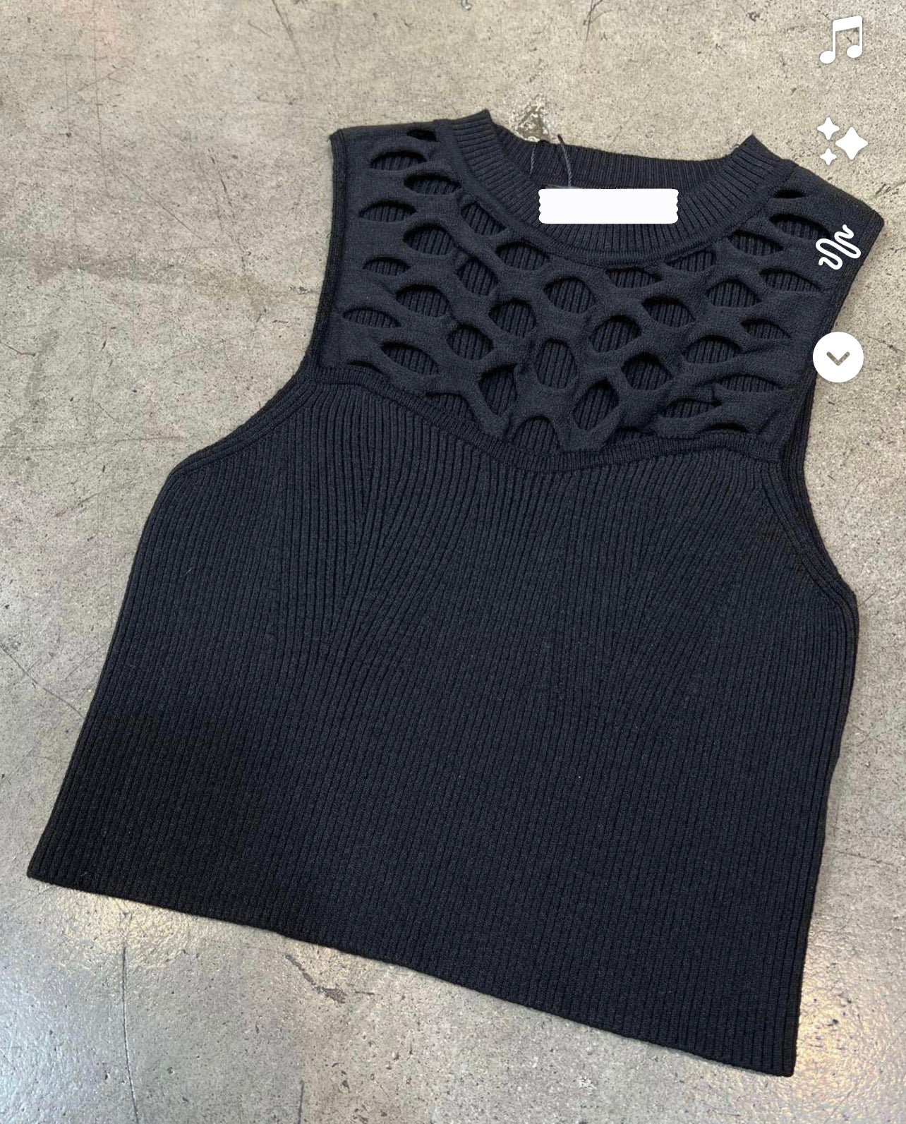 Black cut out crop top