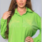 Neon Green Rhinestone Button Down Shirt