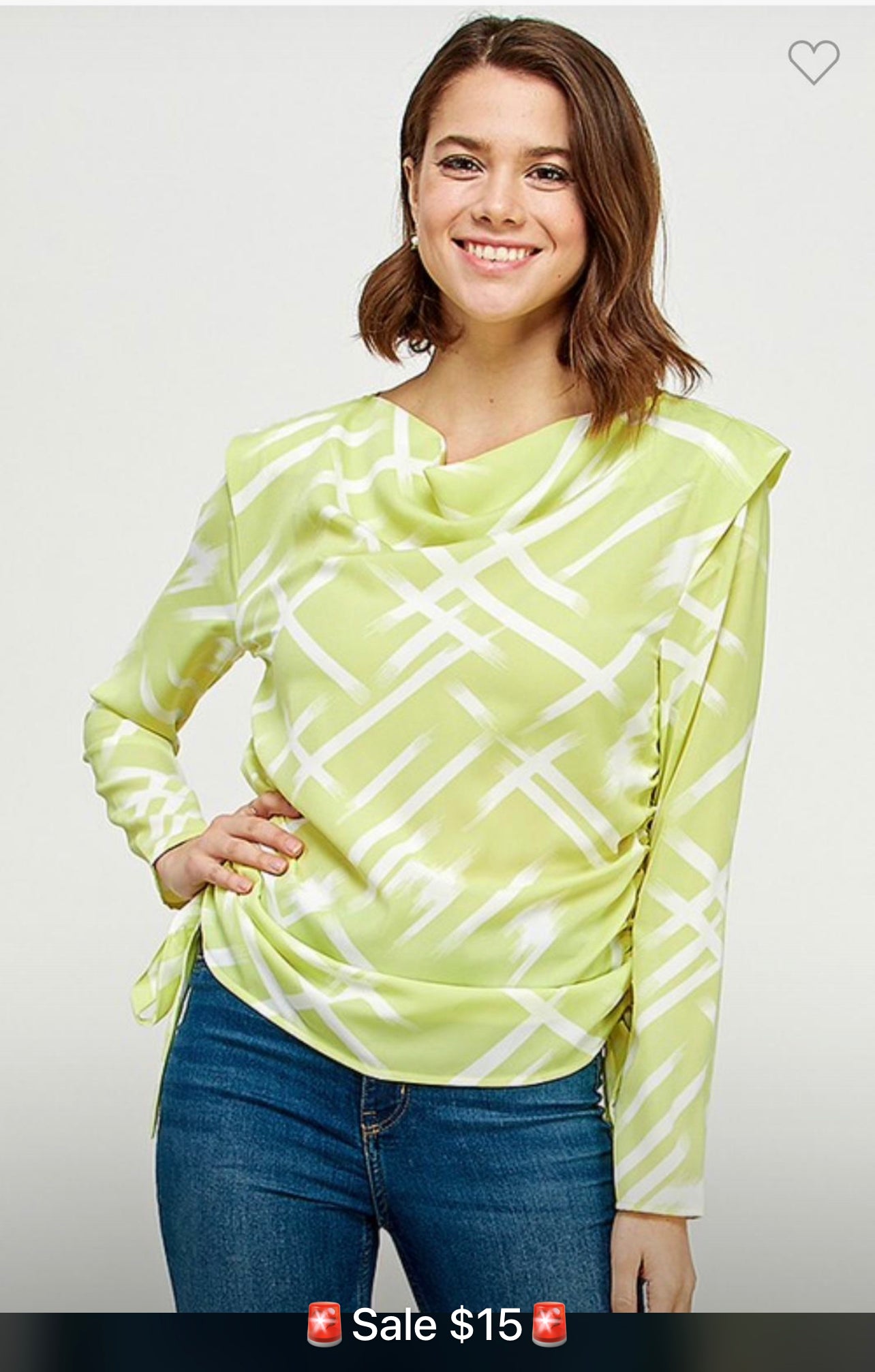 Green detailed top