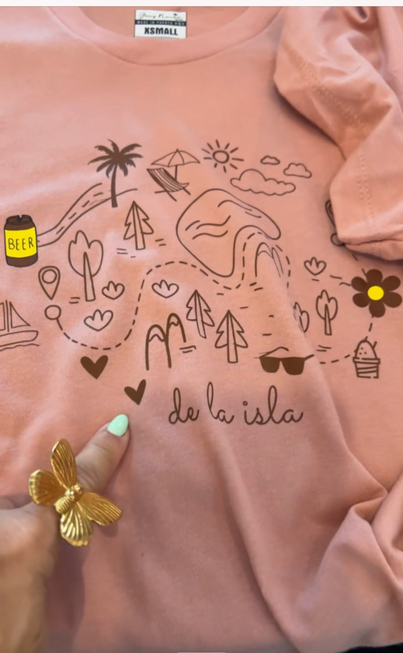 Dusty Pink De La Isla Crop Shirt