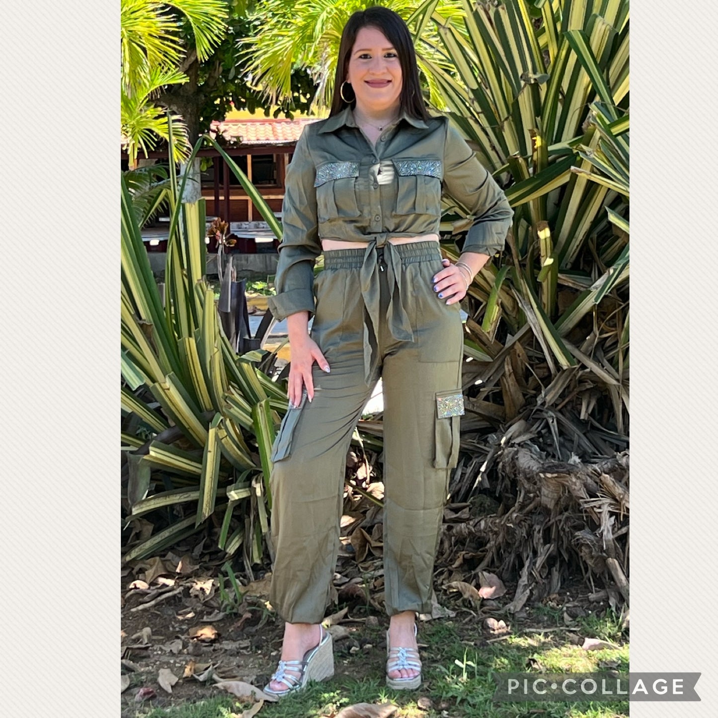 Olive Jogger Cargo Set