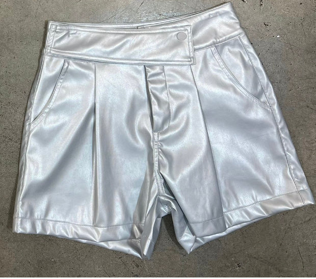 Silver Leather Short