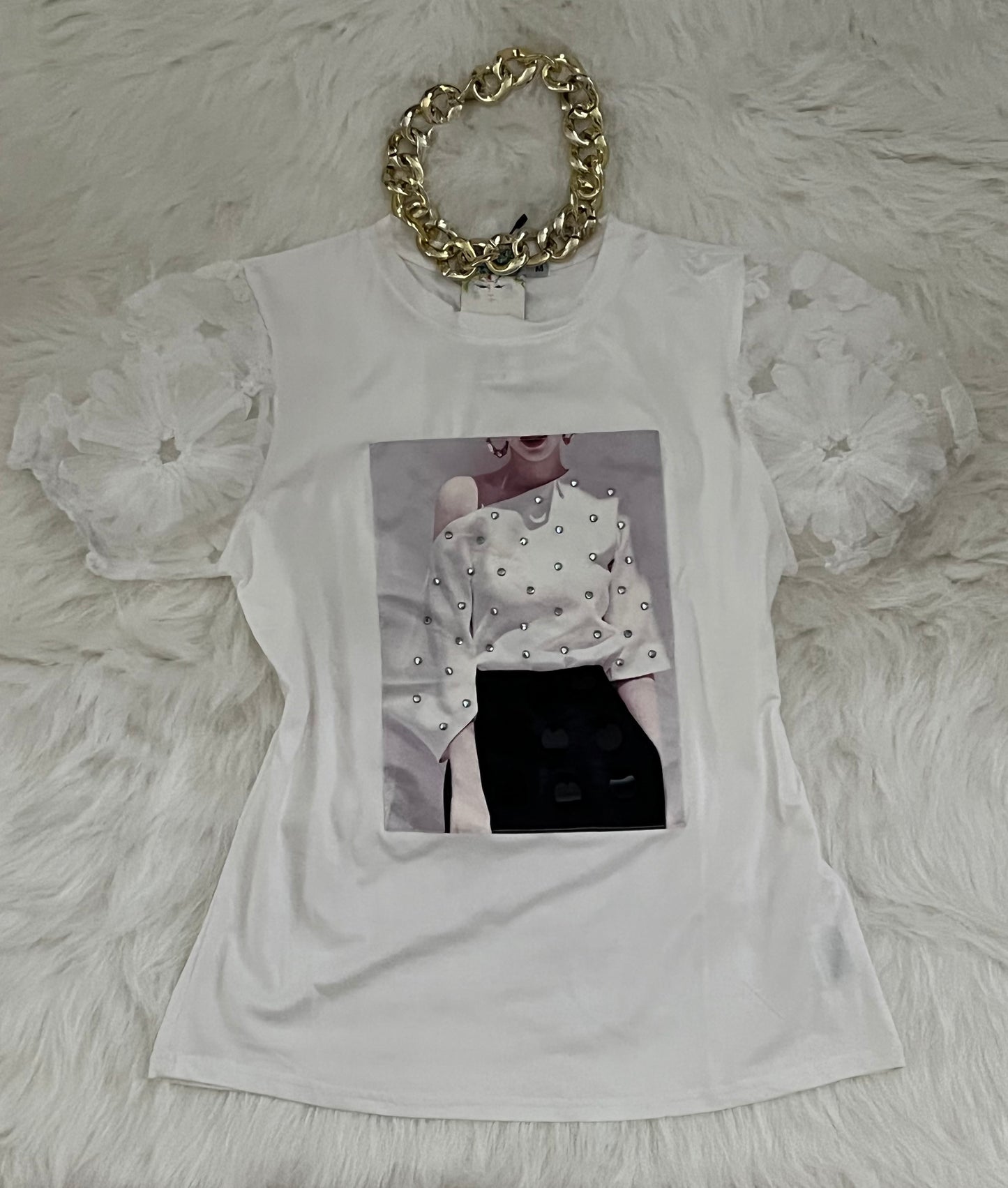 White graphic t-shirt