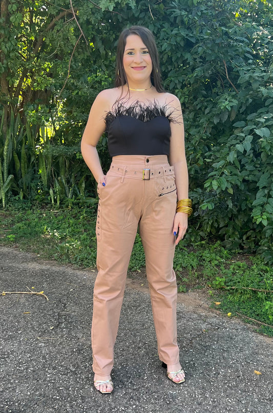 Feather black crop top