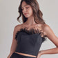 Feather black crop top
